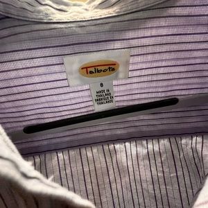 Talbots lavender purple stripe button down shirt Size 8